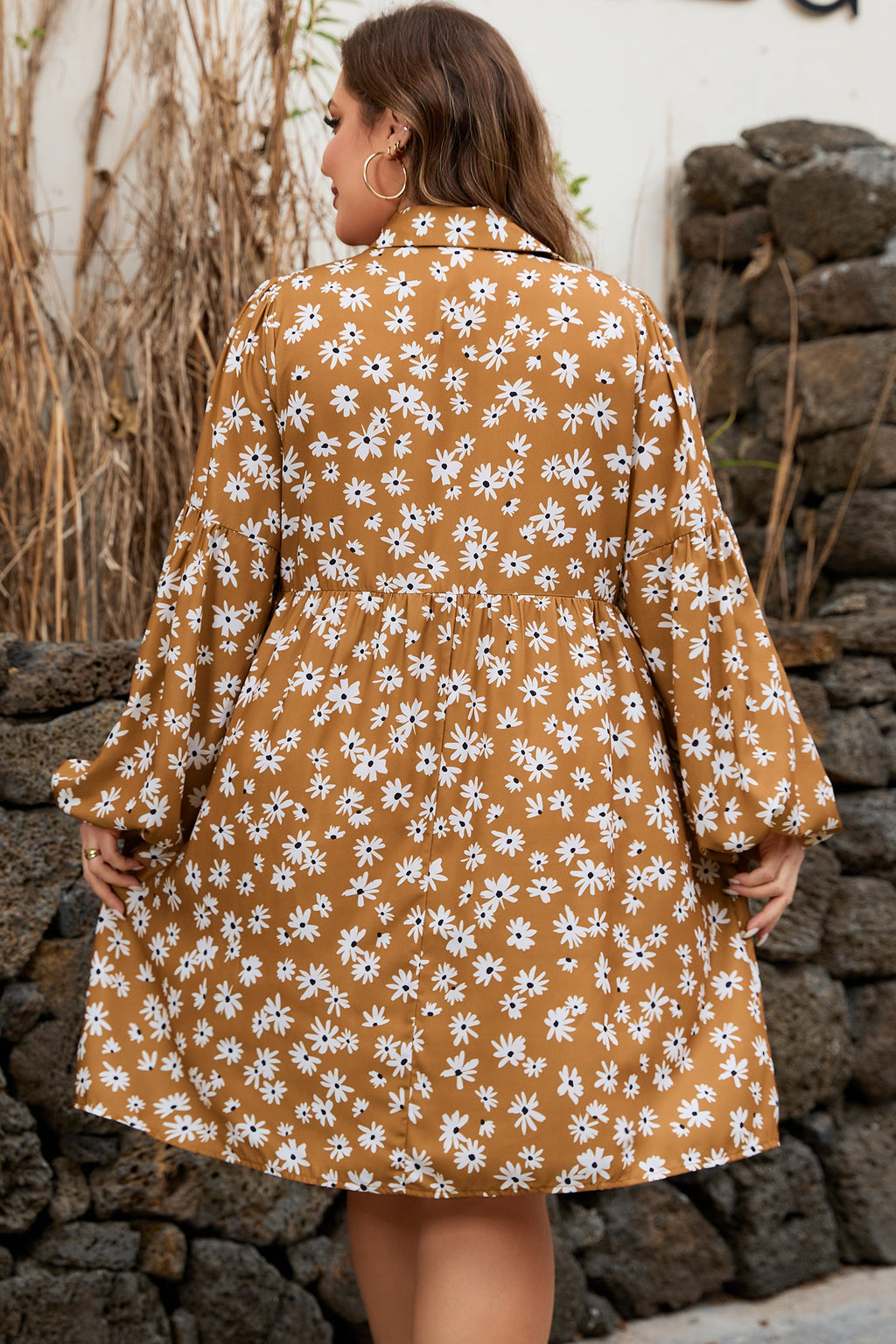 Miley Print Puff Sleeve PLUS Dress