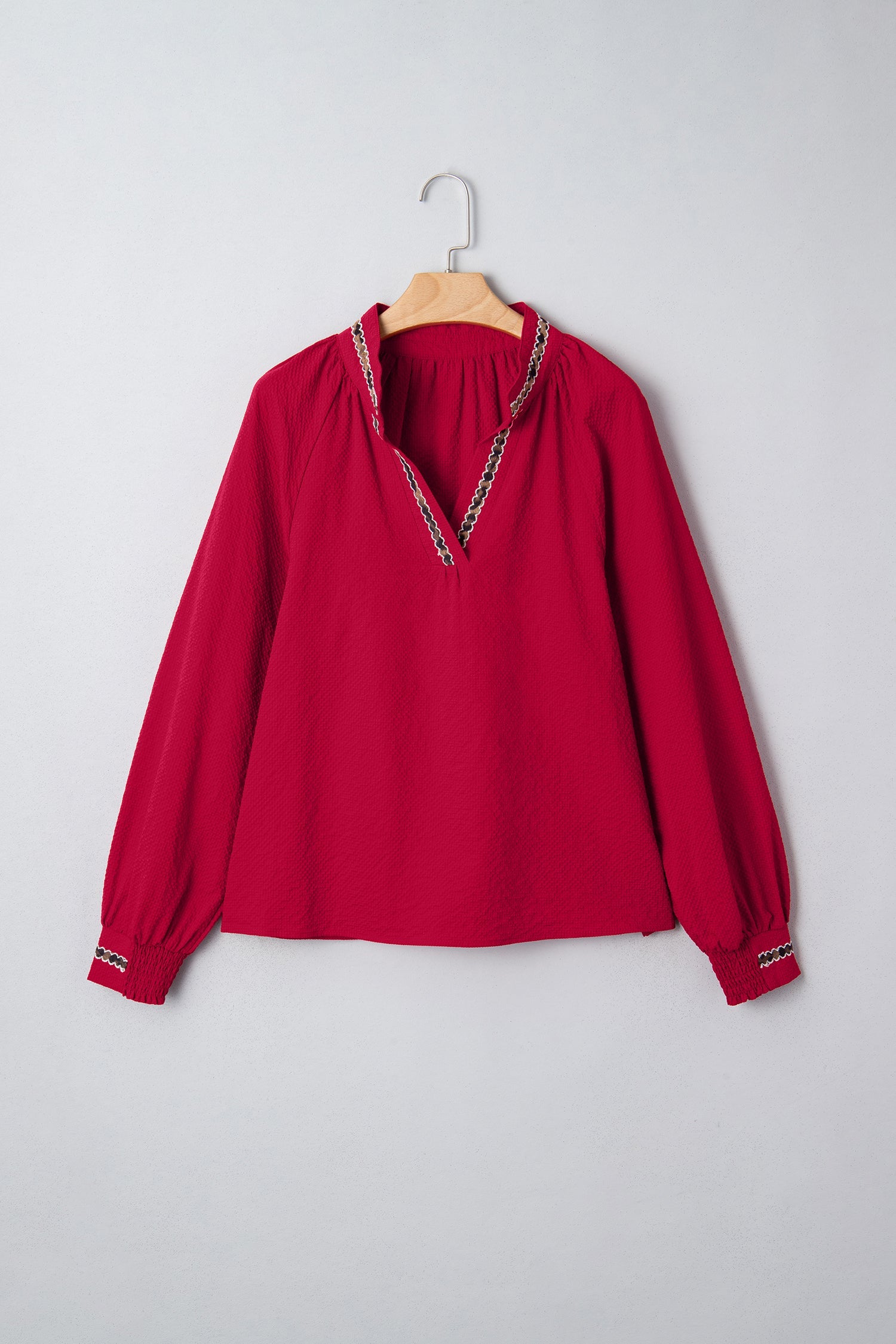 Eve Jacquard Print Textured Blouse
