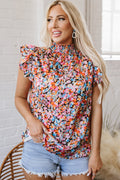 Elowen Floral Flutter Sleeve Blouse Top