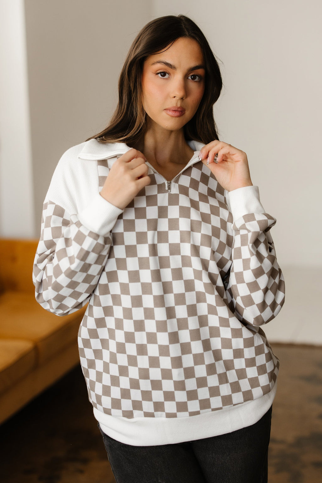 Rosalia Ribbed Patchwork Loose Sweatshirt