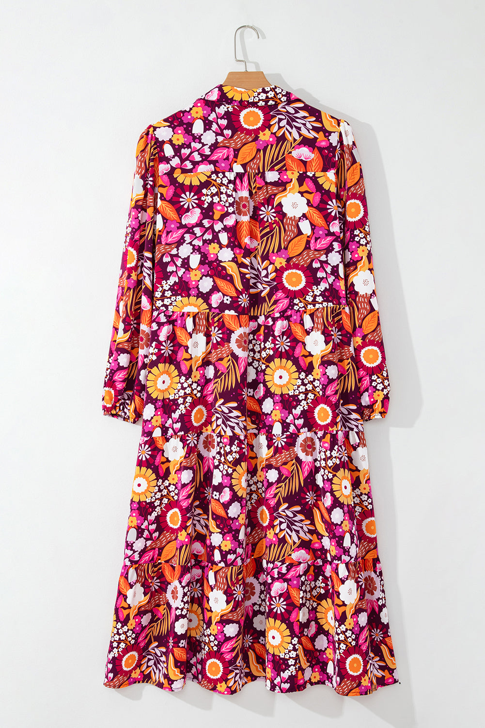 Alina Collared Tiered Long Dress
