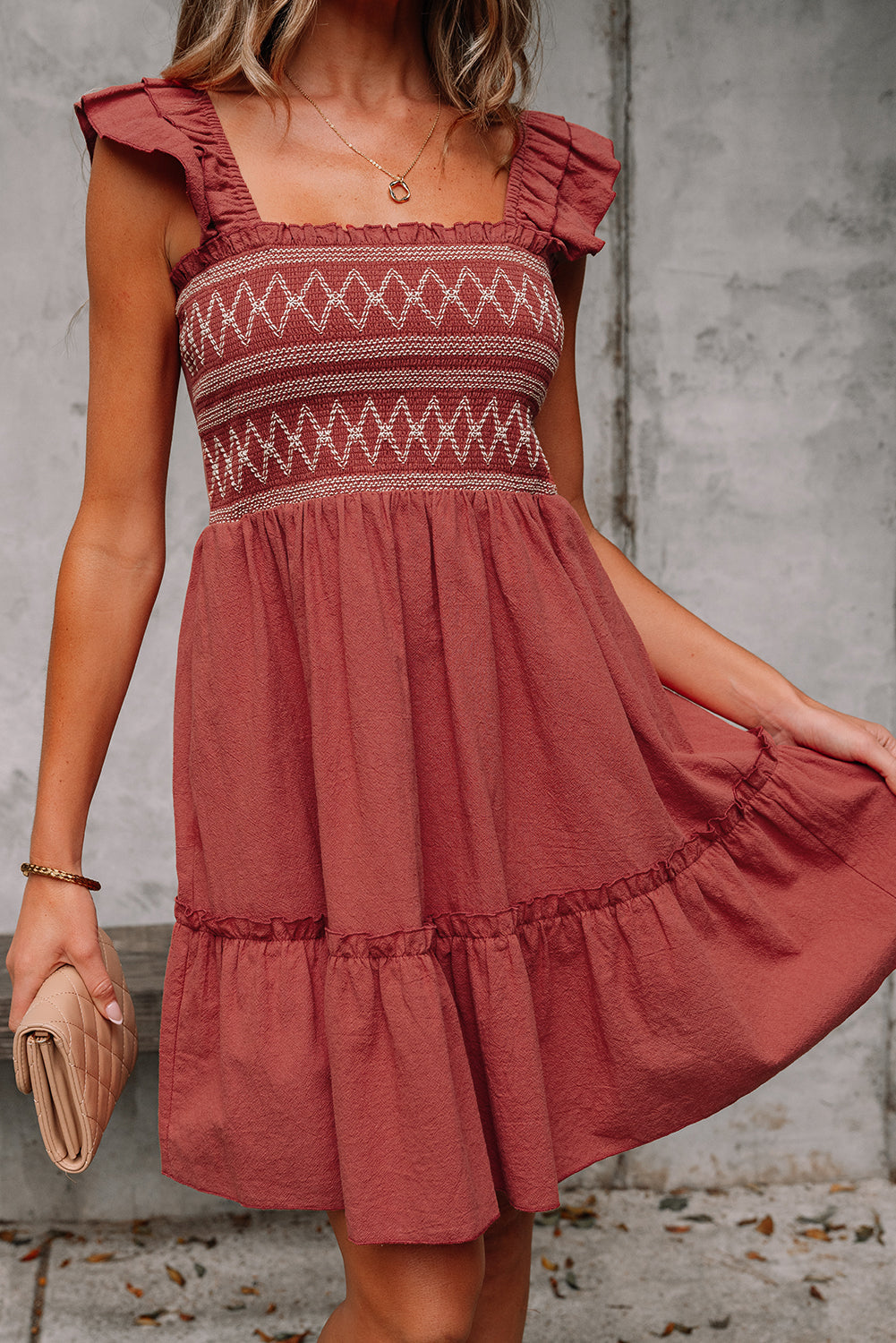 Aurelia Trim Sleeveless Mini Dress
