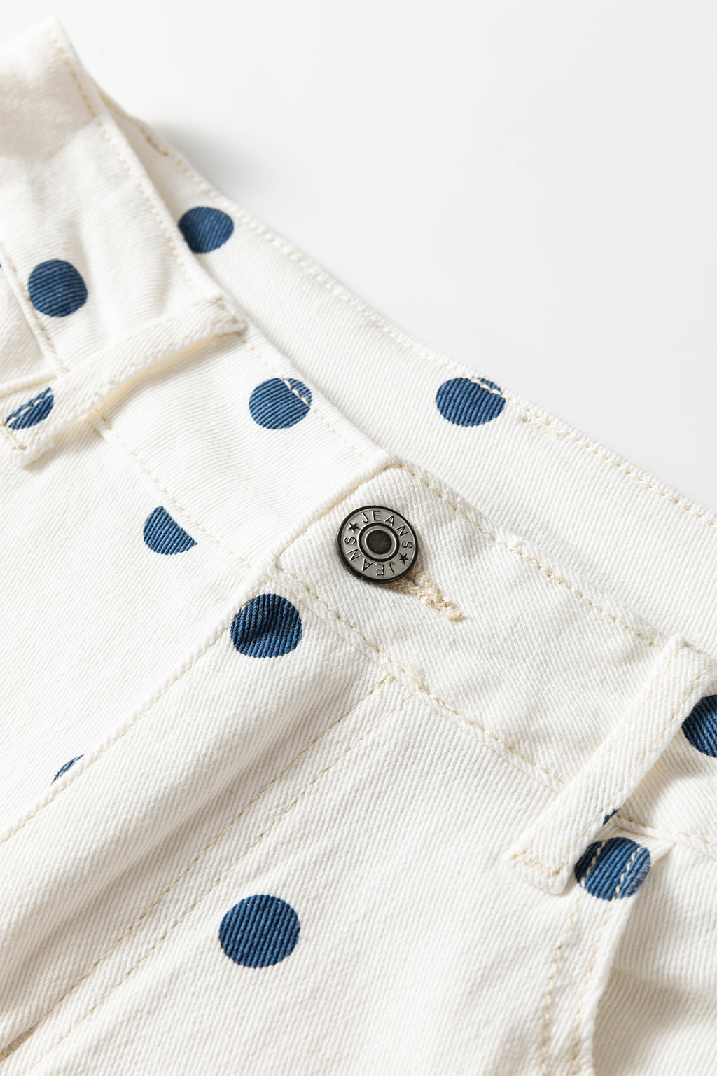 Brown Tailored Seam Polka Dot Print Barrel Casual Jeans