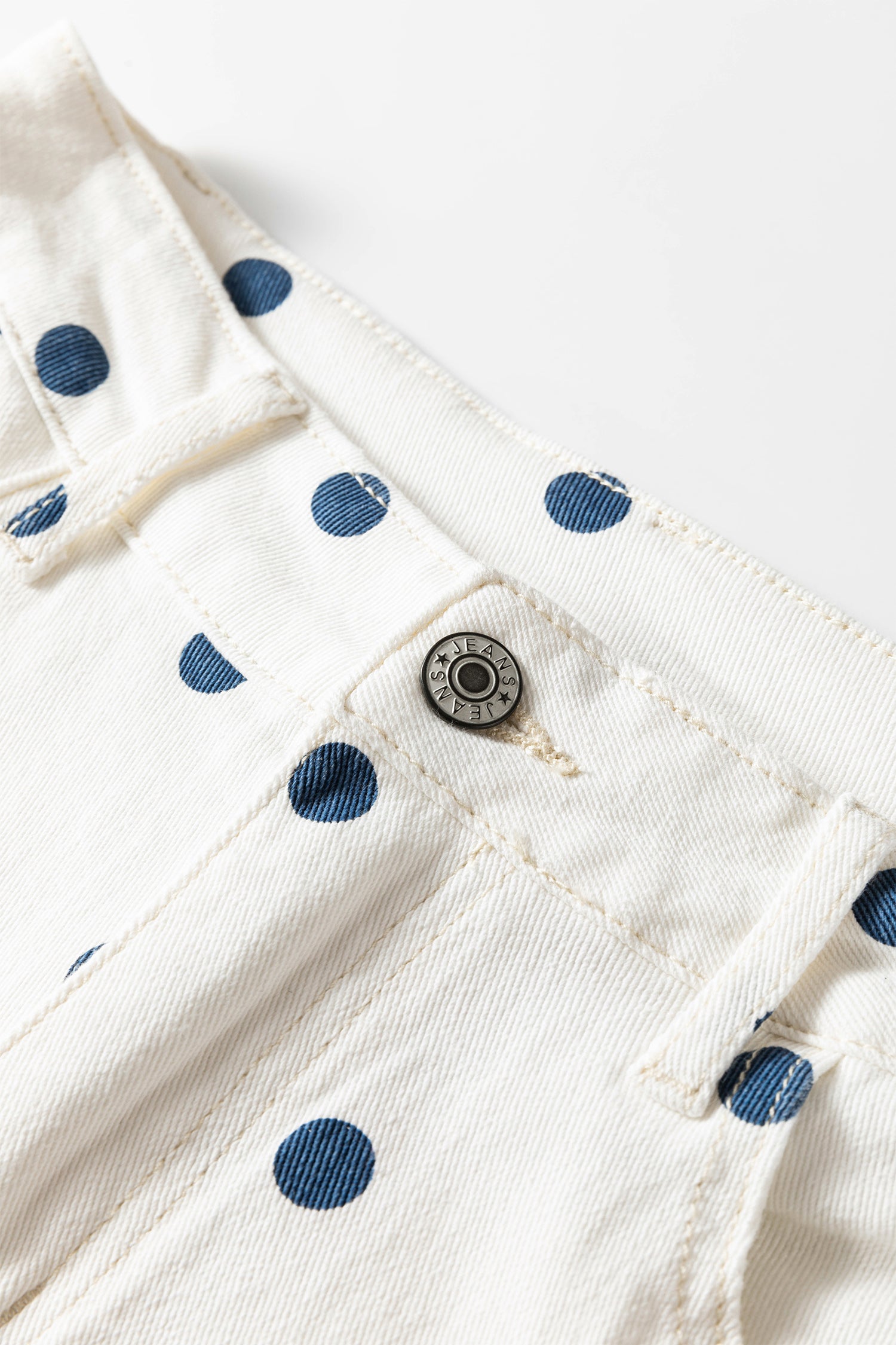 Brown Tailored Seam Polka Dot Print Barrel Casual Jeans
