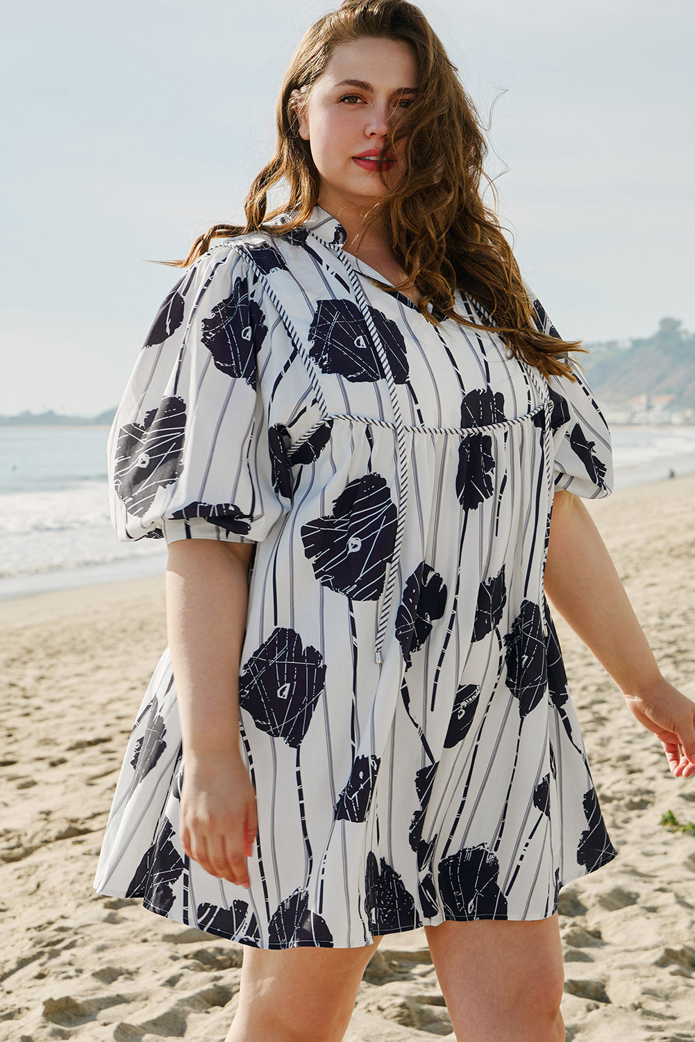 Alexa Lace Up Mini PLUS Dress