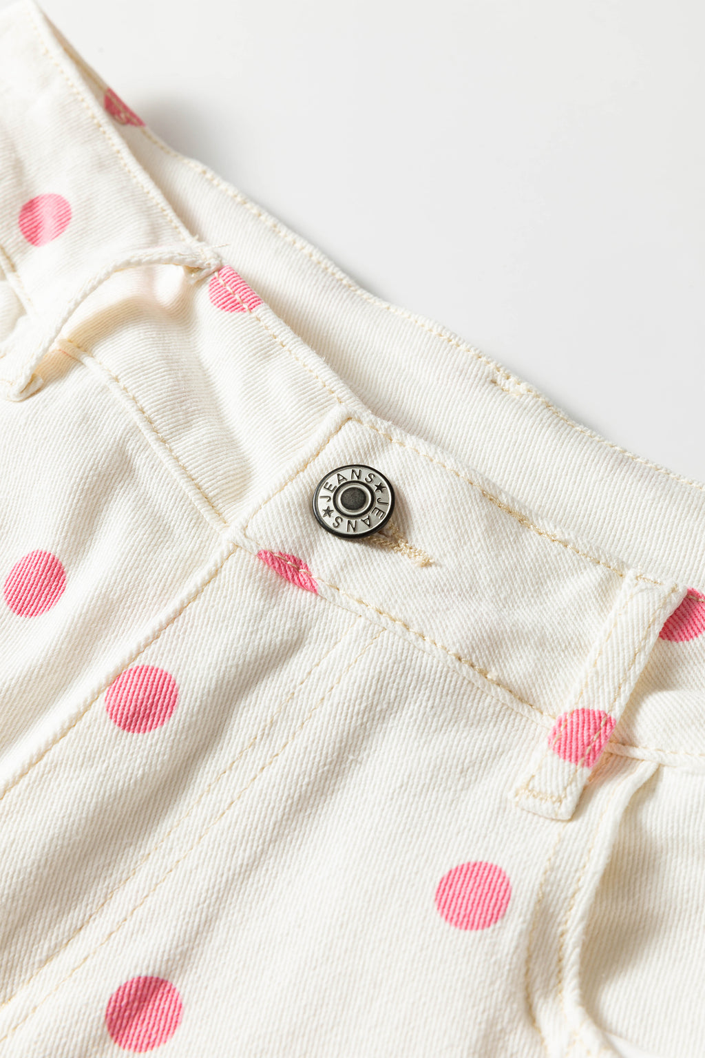 Brown Tailored Seam Polka Dot Print Barrel Casual Jeans