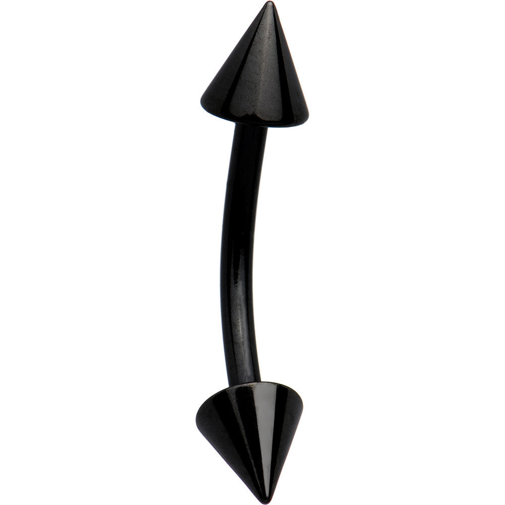 Black Anodized Titanium Cone Eyebrow Ring