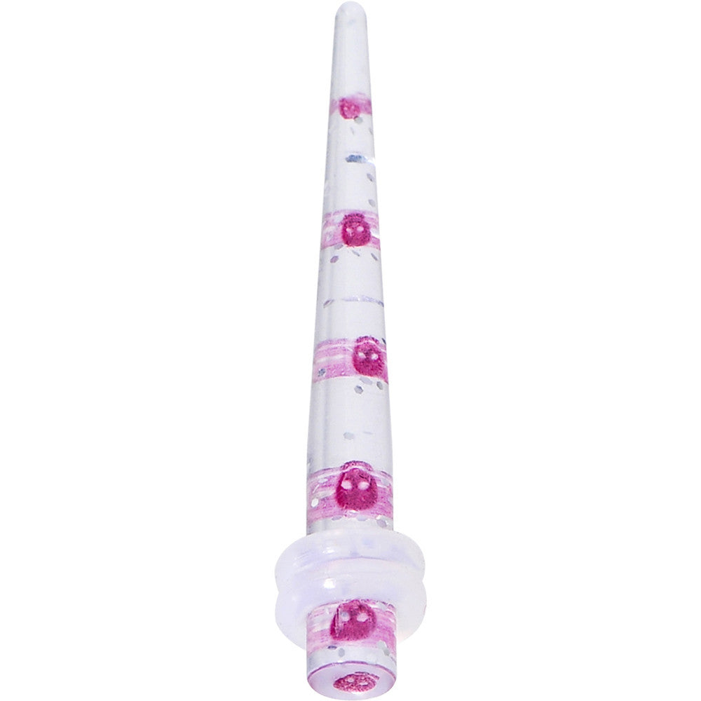 6G Clear Acrylic Glitter Purple Skull Confetti Taper