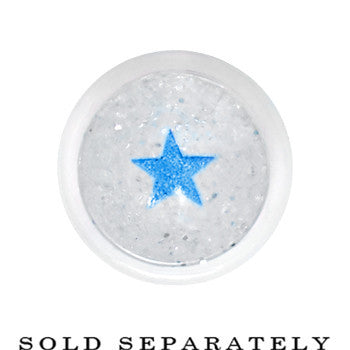 1/2 Clear Acrylic Glitter Blue Star Confetti Taper