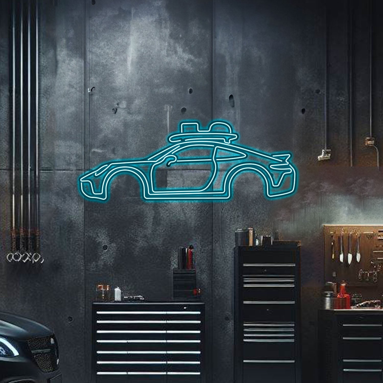 911 Dakar Metal Neon Car Wall Art - MTN0043