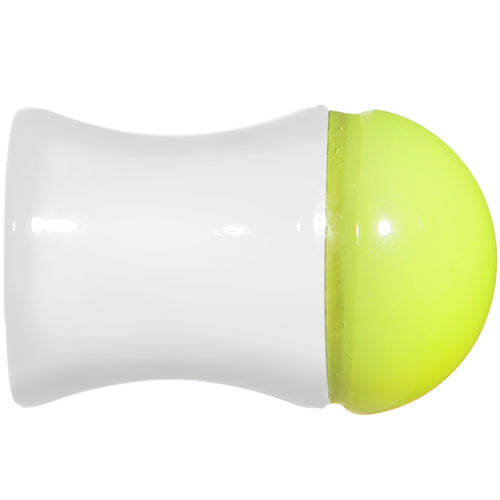 0G White Neon Yellow Acrylic Saddle Plug