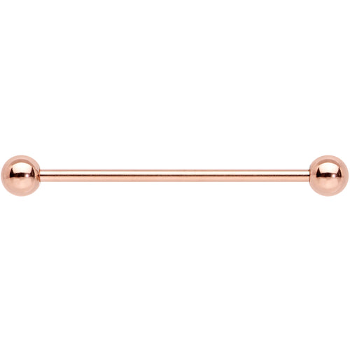14G 1 1/4 Rose Gold Plated Straight Barbell