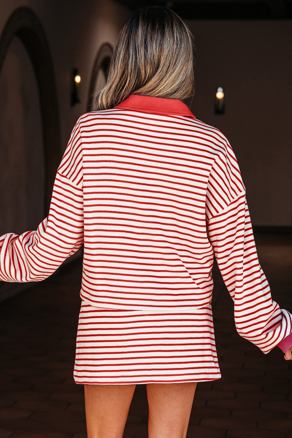 Zaylee Collared Drop Shoulder Pullover