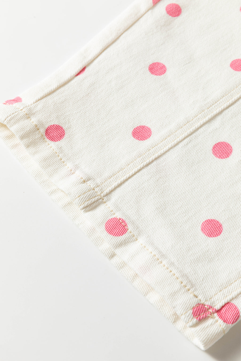 Brown Tailored Seam Polka Dot Print Barrel Casual Jeans