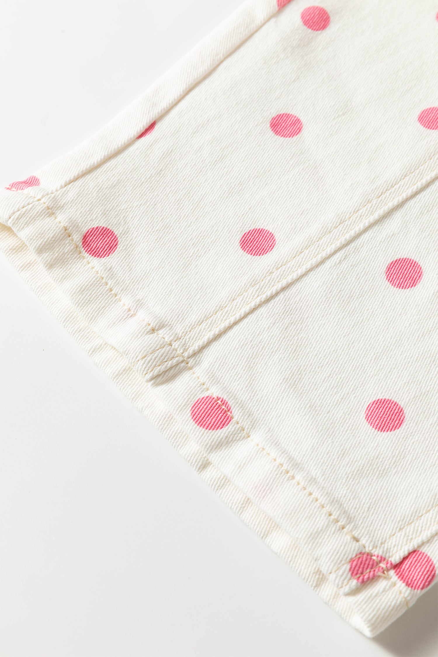 Brown Tailored Seam Polka Dot Print Barrel Casual Jeans