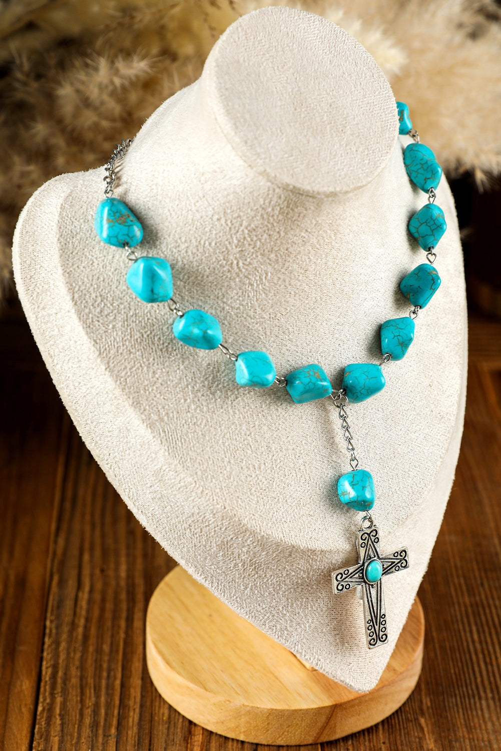 Giana Peacock Cross Pendant Necklace