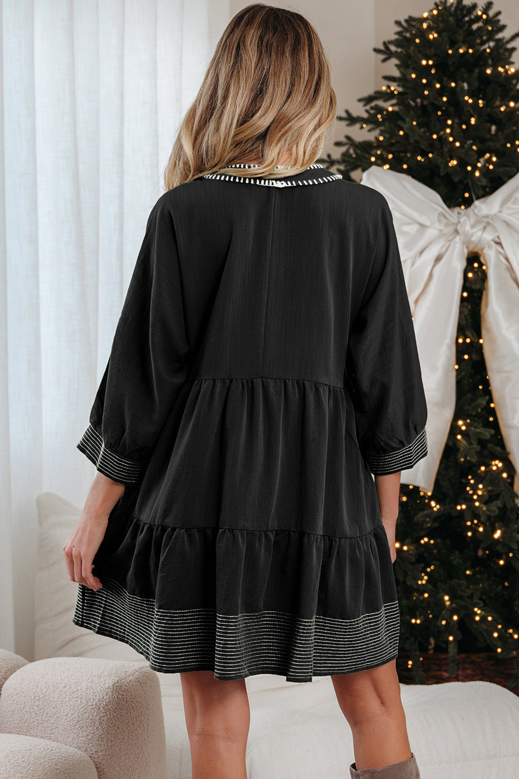 Patara Sleeve Tiered Mini Dress