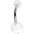 Crystal Clear Acrylic Grade 23 Solid Titanium Belly Ring