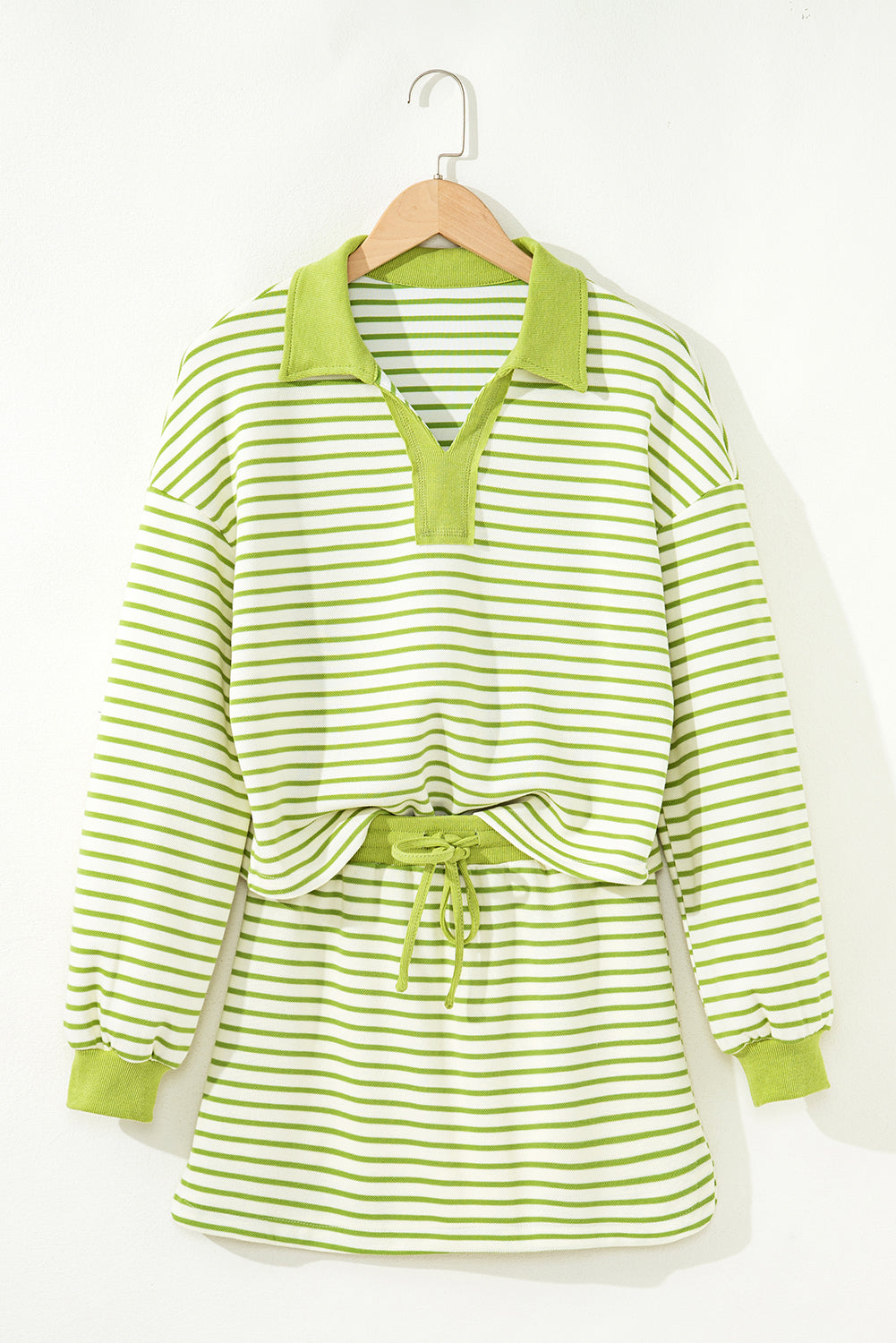 Juniper Stripe Collared Pullover and Skort Outfit