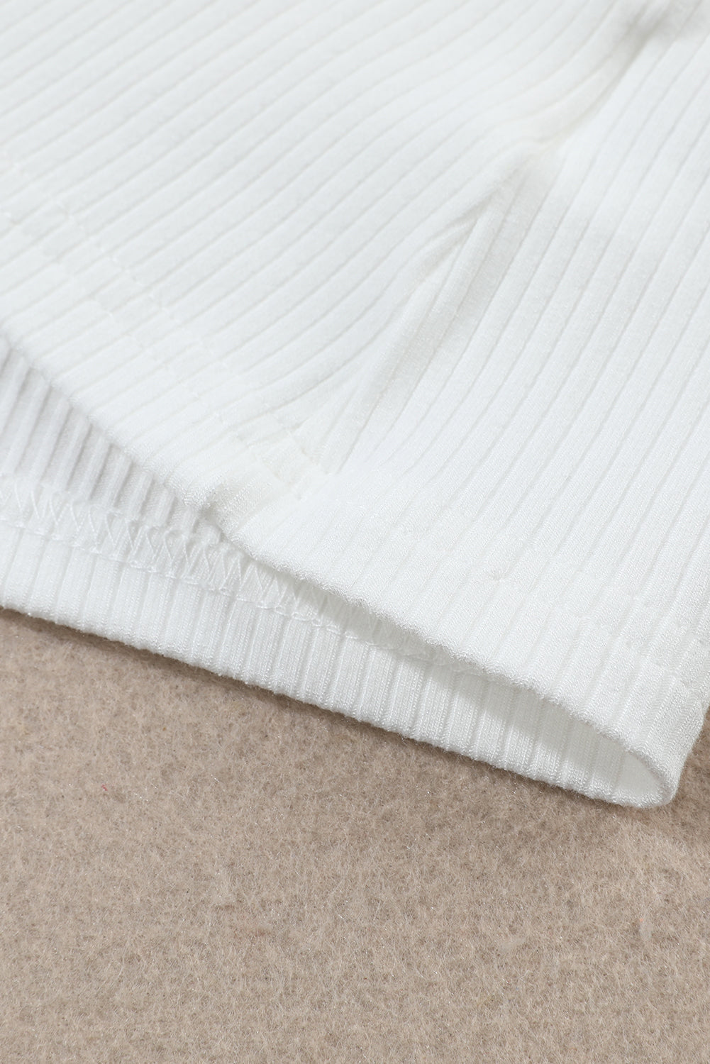 Adelyn Ribbed Knit High Long Sleeve Top