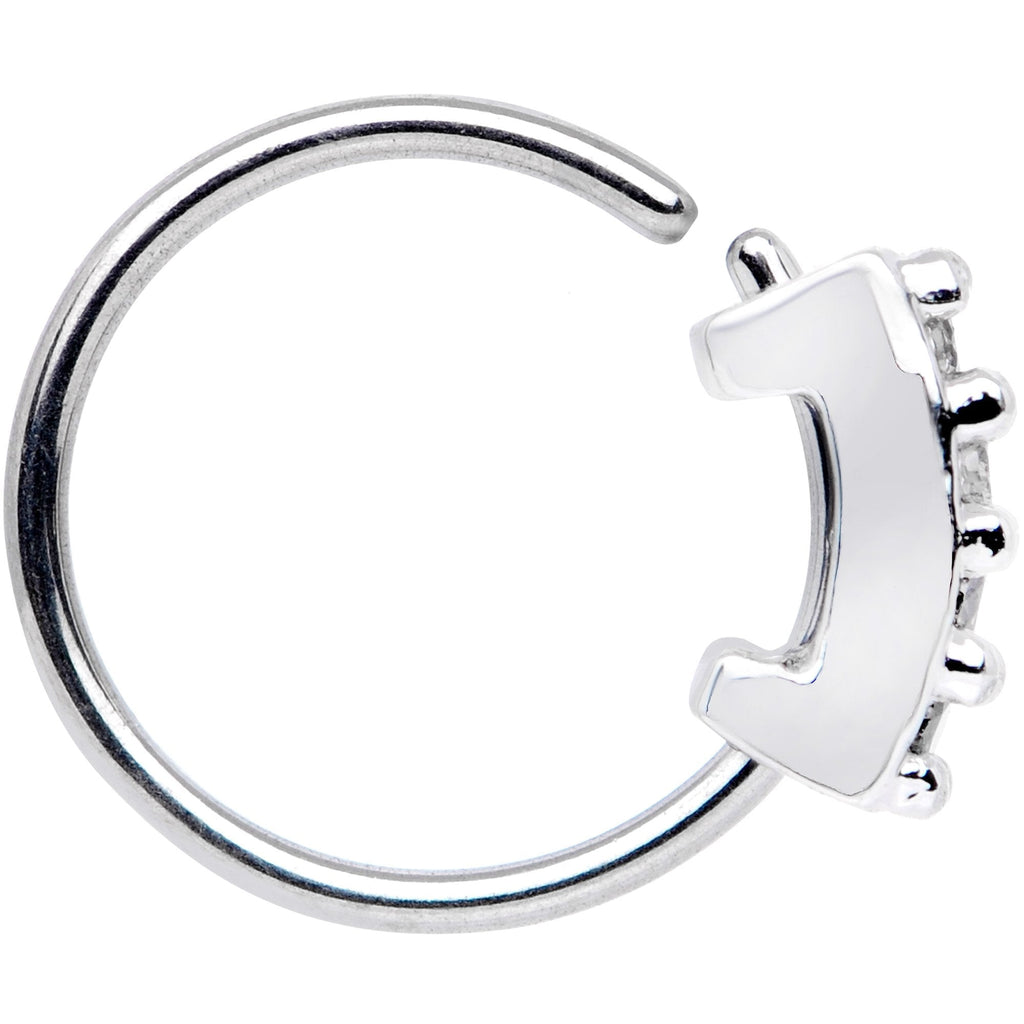 20G 5/16 Clear CZ Gem Quartet Shine Seamless Circular Ring