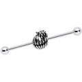 14G Spooky Smiling Jack O Lantern Industrial Barbell 38mm
