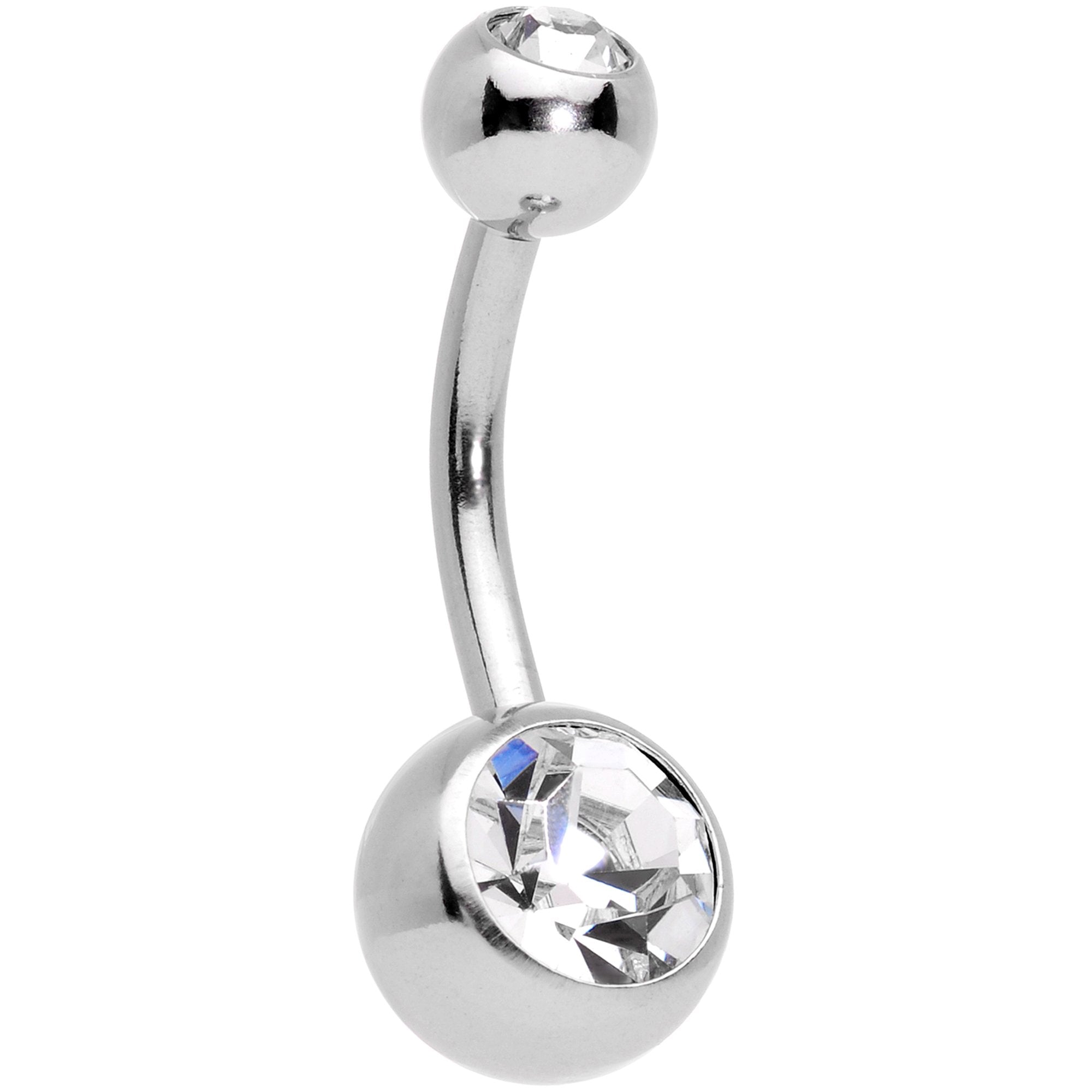 Clear Red Gem Holiday Santas Cap Christmas Dangle Belly Ring Set of 4