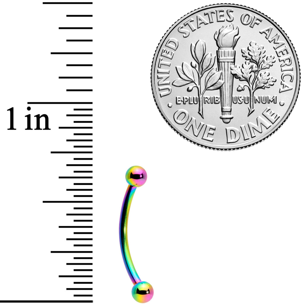 16G 1/2 Rainbow Curved Barbell