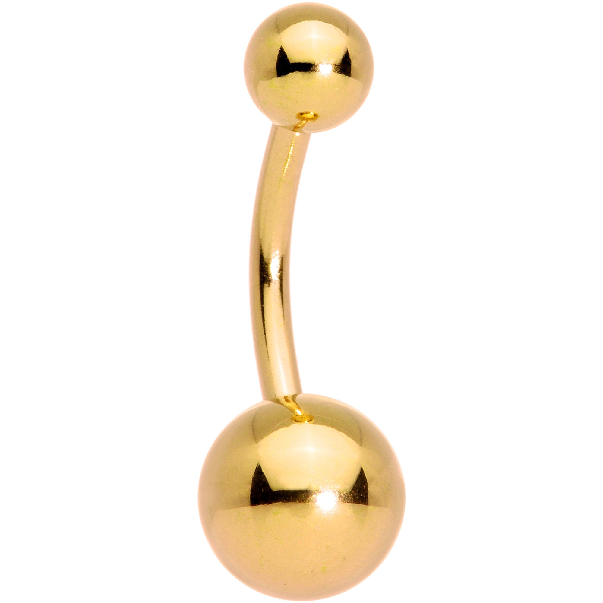 Clear CZ Gem Gold Tone Moon Belly Ring Set of 4