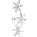 16G 1/4 Clear CZ Gem Tri Flower Cartilage
