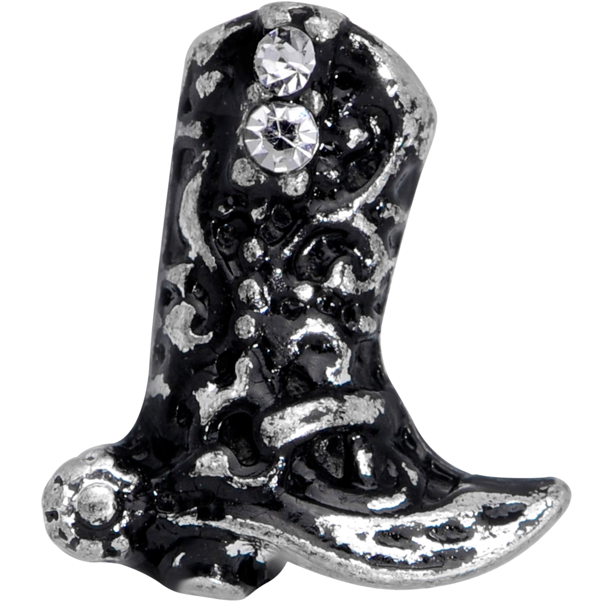 16G 5/16 Clear Gem Cowboy Boot Labret Monroe Tragus