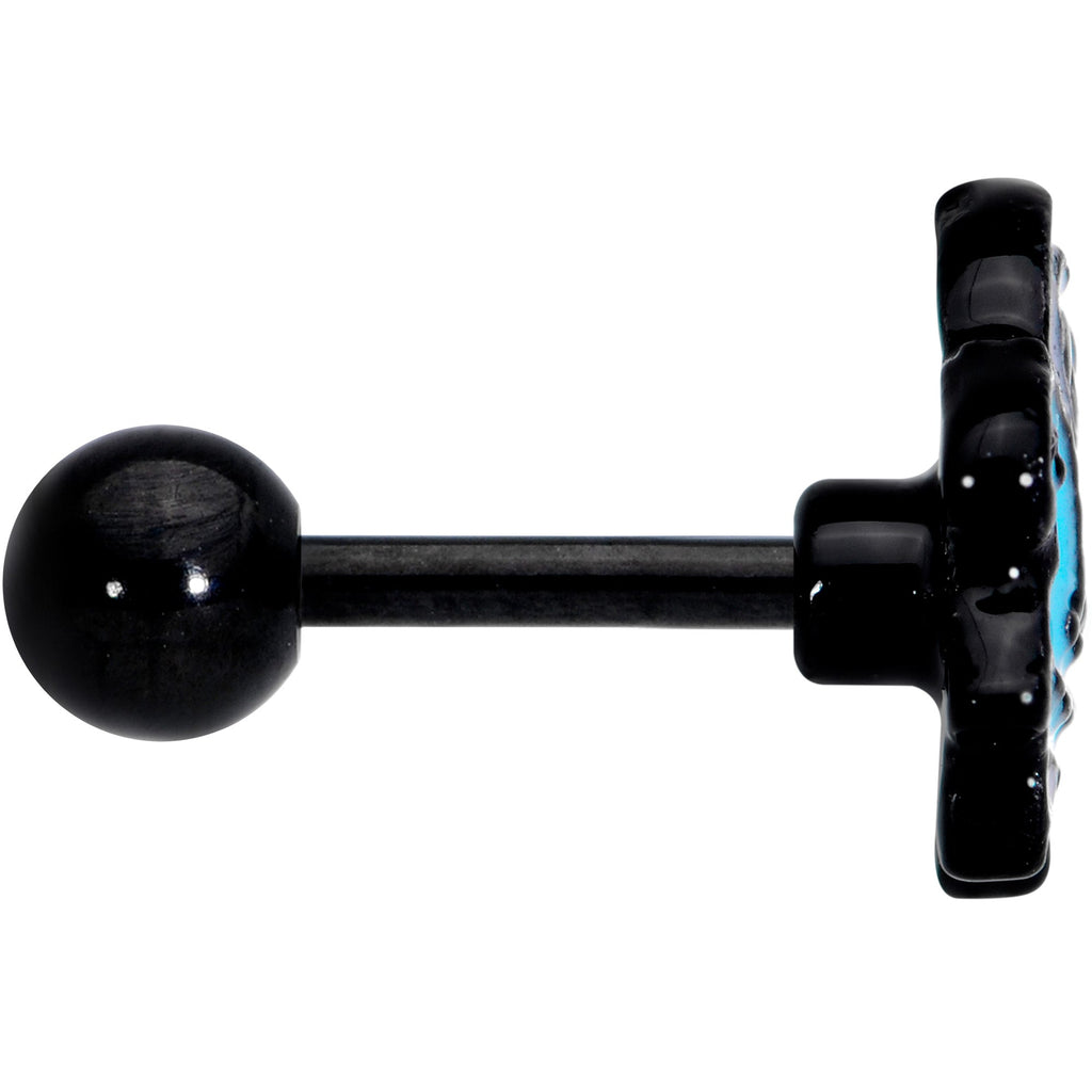 16G 1/4 Black Swimming Sloth Cartilage Tragus Earring
