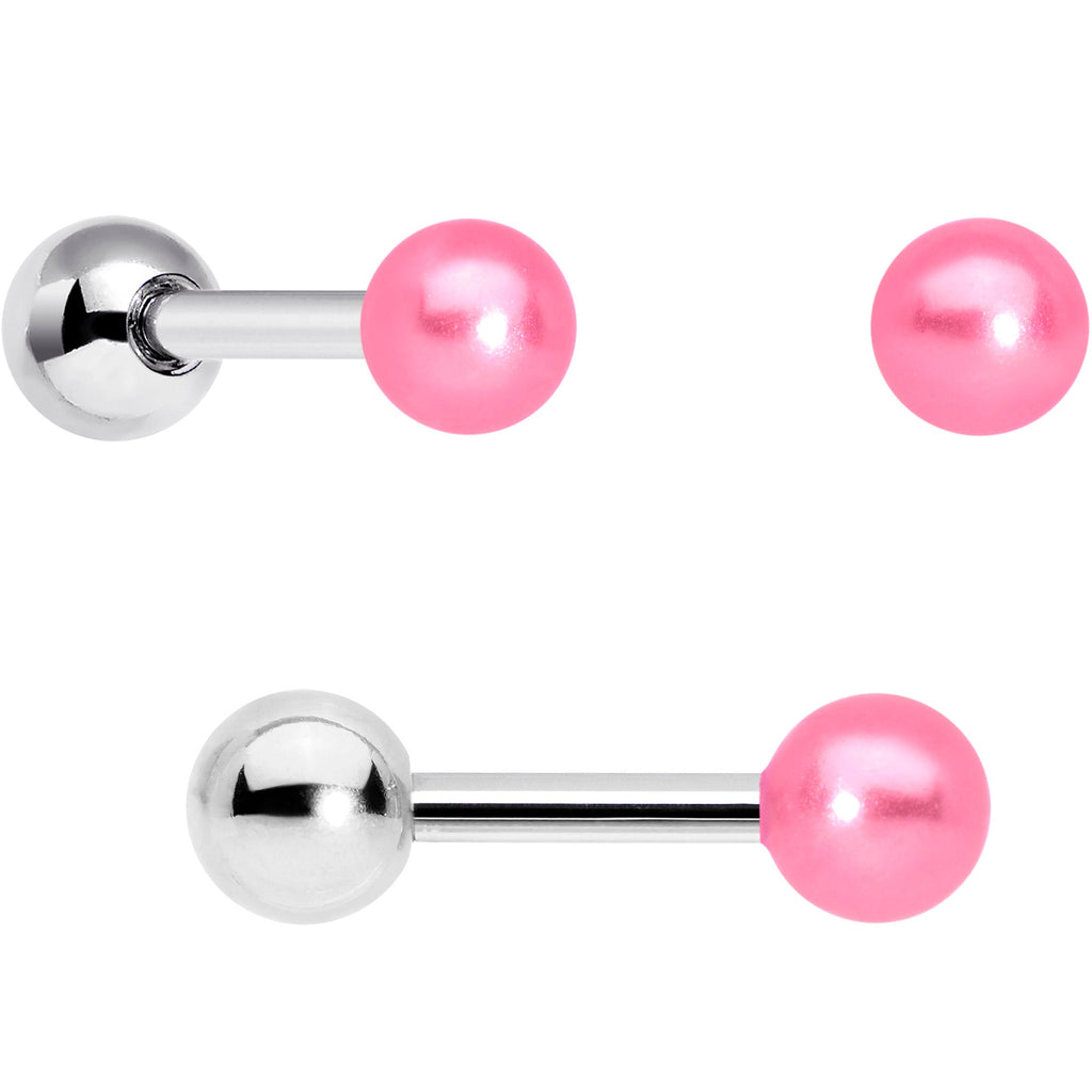16G 1/4 Pink Aurora Gem Flower Cartilage Tragus Earring Set of 3