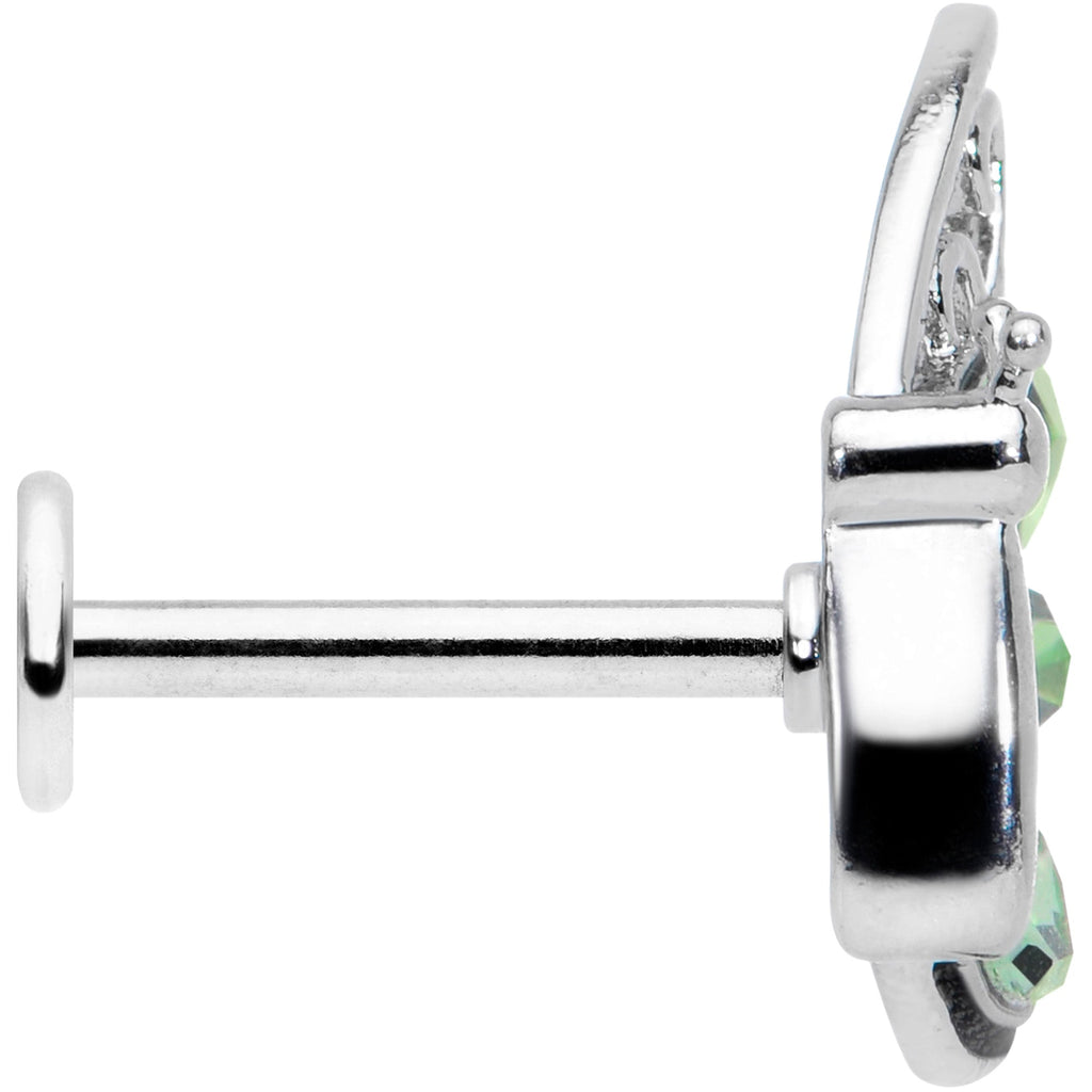 16G 5/16 Green Gem Lacy Butterfly Labret Monroe Tragus