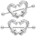 14G 13/16 Dragons Heart Nipple Shield Set