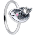 18G 3/8 Sweet Smiling Whale Nose Nose Hoop