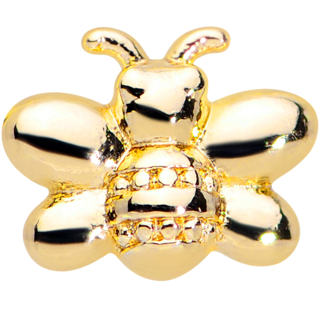 16G 1/4 Gold Tone Simply Stylish Bee Cartilage Tragus Earring
