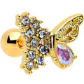 16G 1/4 Clear Aurora Gem Super Glam Butterfly Cartilage Tragus