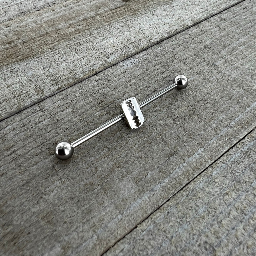 14G Razor Blade Industrial Barbell 38mm