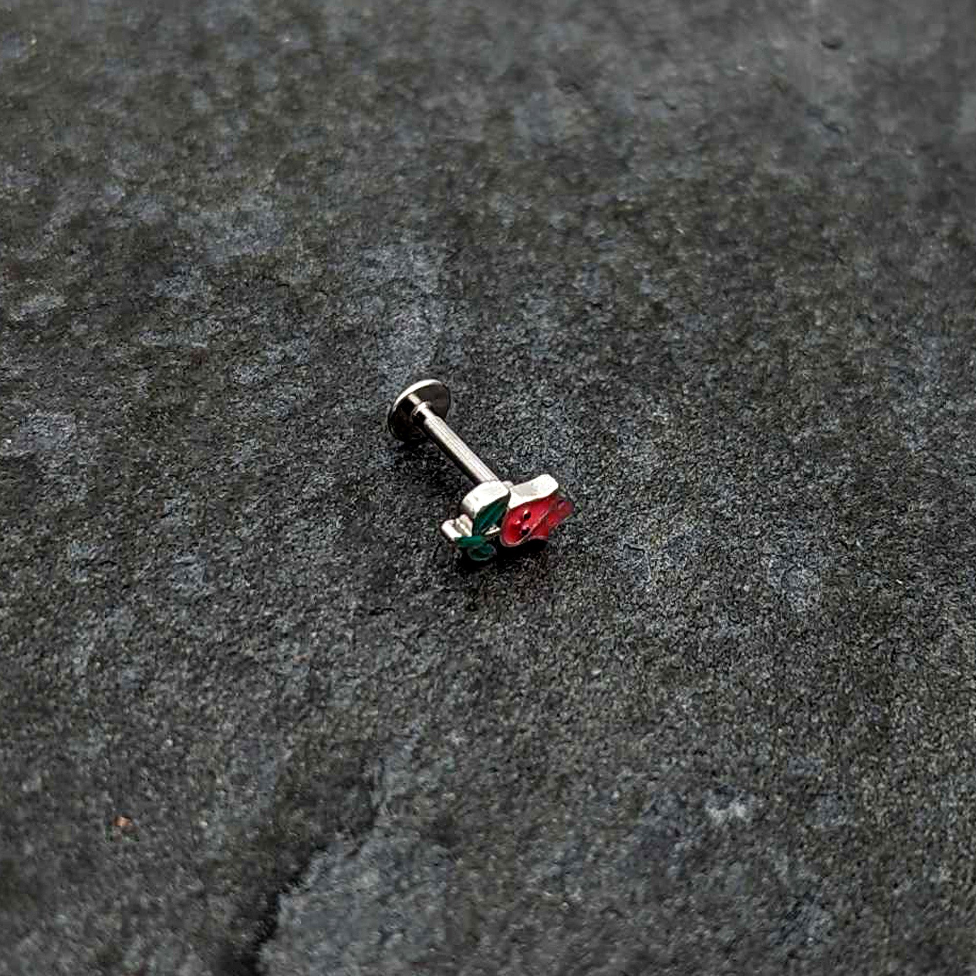 16G 5/16 Sweet Happy Rose Flower Labret Monroe Tragus