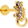 16G 5/16 Clear Gem Gold Tone Luscious Lizard Labret Monroe Tragus