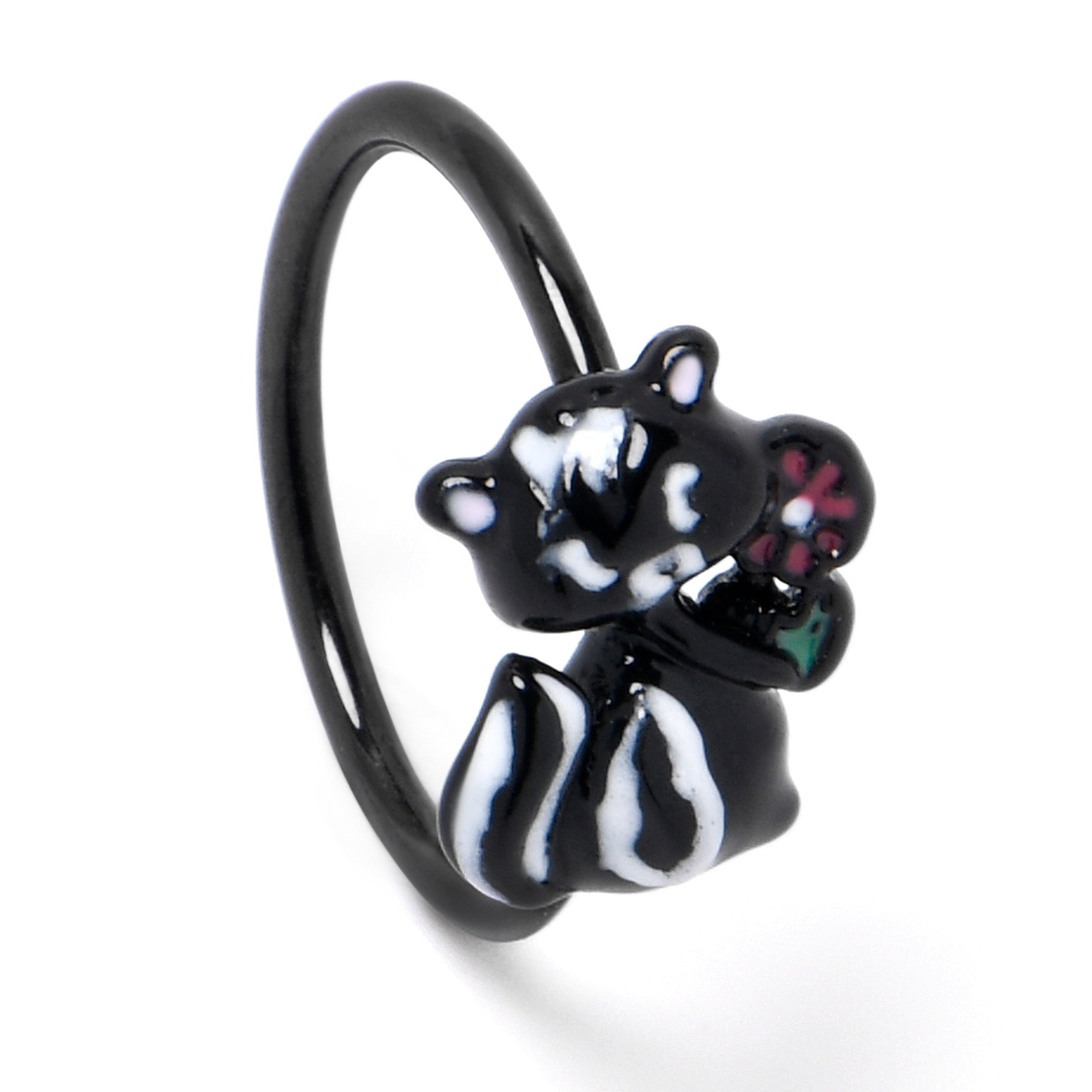 20G 5/16 Black Funky Skunk Nose Hoop