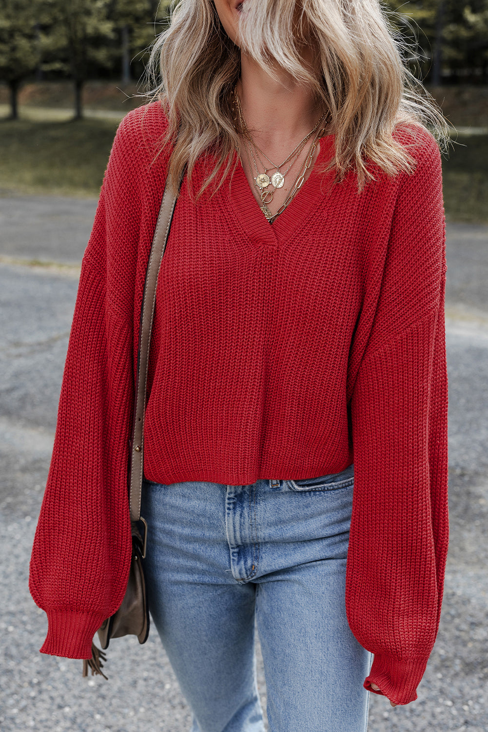 Evelyn Knit Drop Shoulder Sweater
