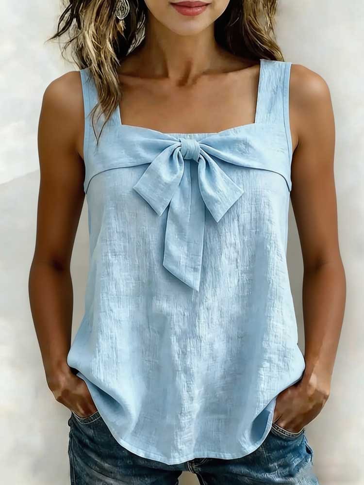 Women's Square-Neck Wide-Strap Sleeveless Tank Top