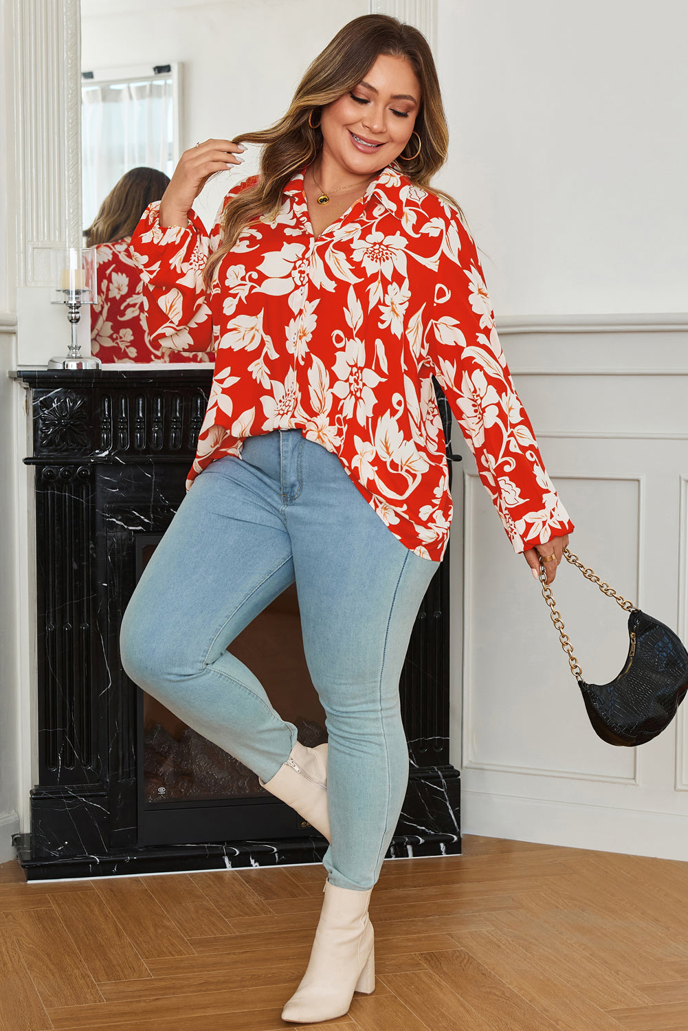 Shelby Print Loose Up PLUS Shirt