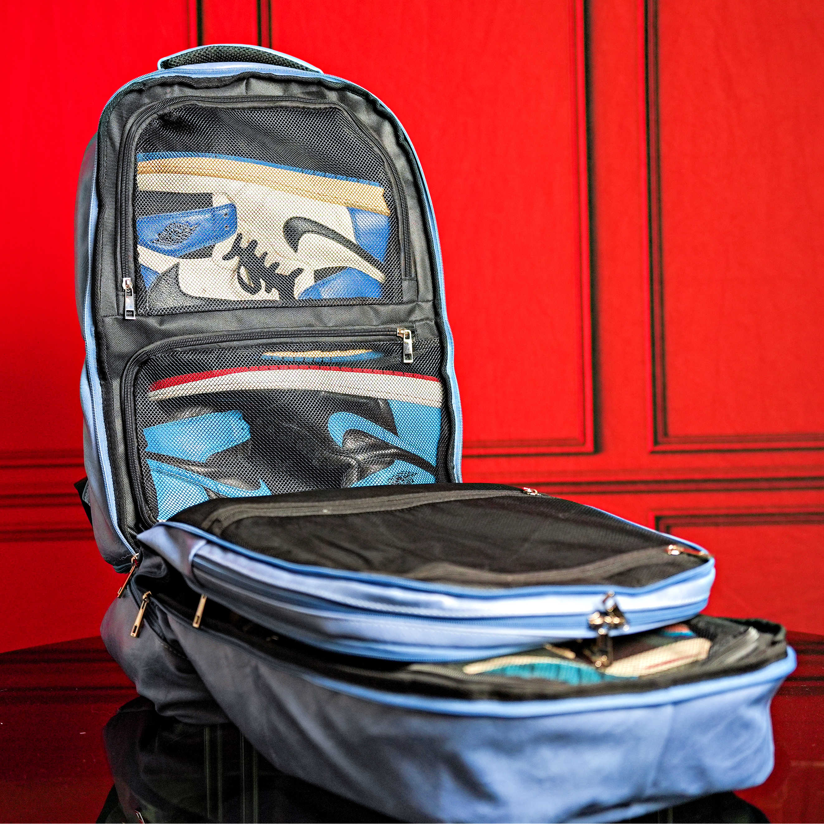 Baby Blue Leather Patented Carry-On Backpack (Only 300 Made)