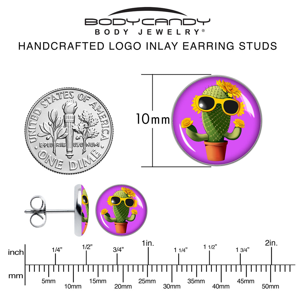 Sunflower Cactus Stud Earrings by Onyx O