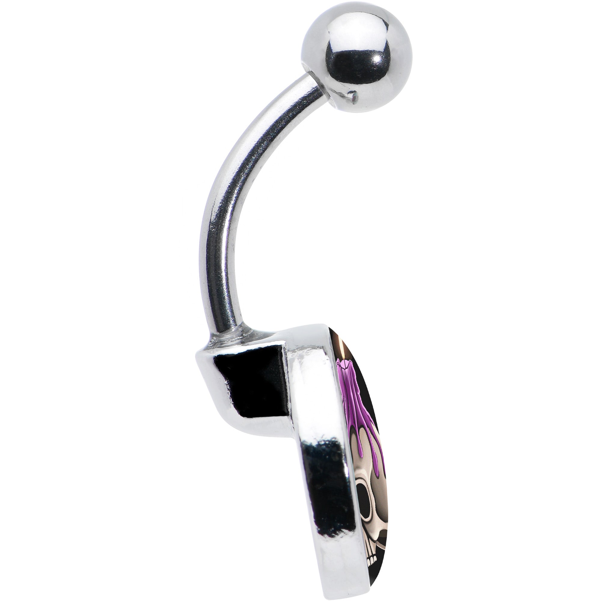 Burning Skull Candle Belly Ring by Onyx O