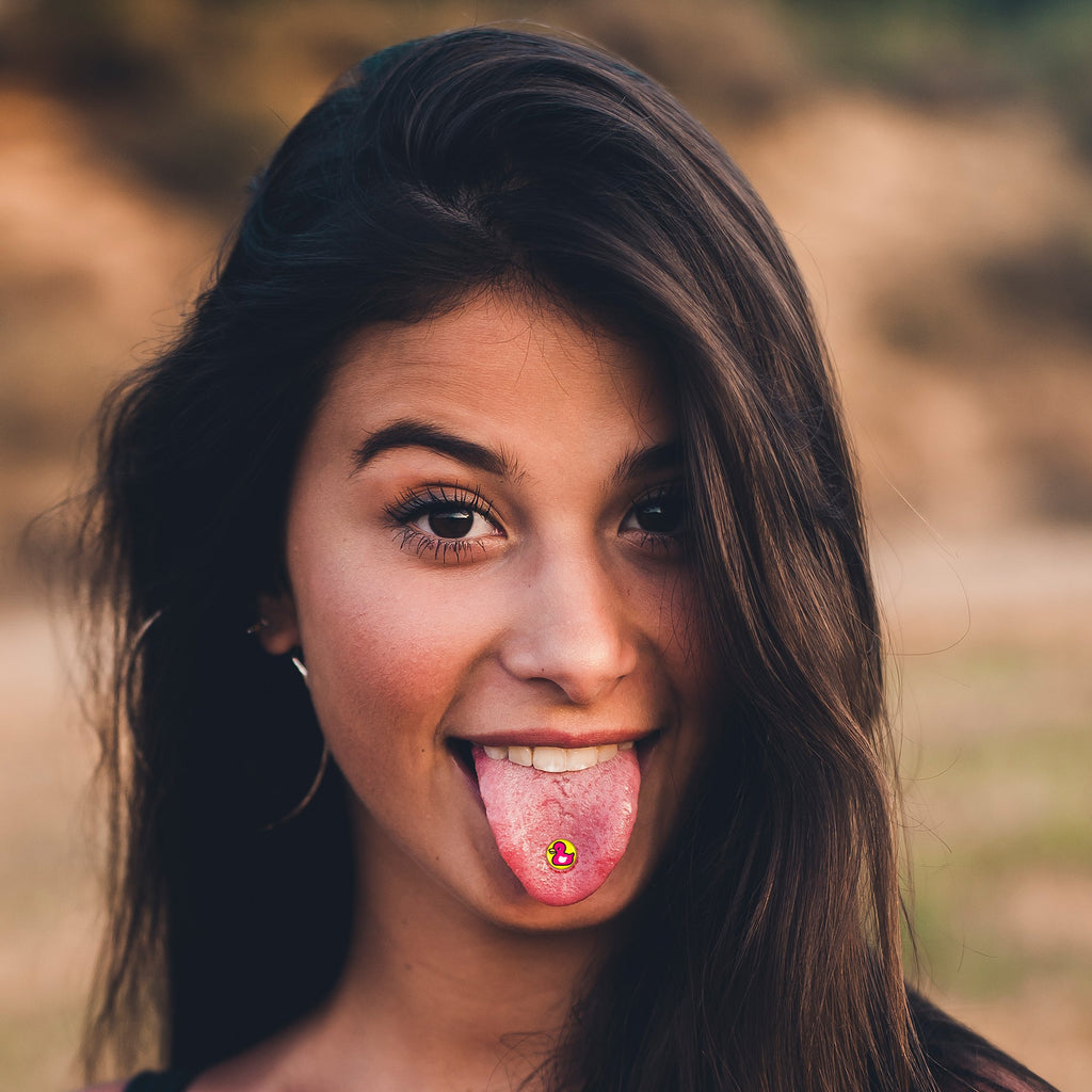 Pink Ducky Barbell Tongue Ring by Onyx O