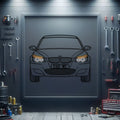 E60 Front View Metal Neon Car Wall Art - MTN0085